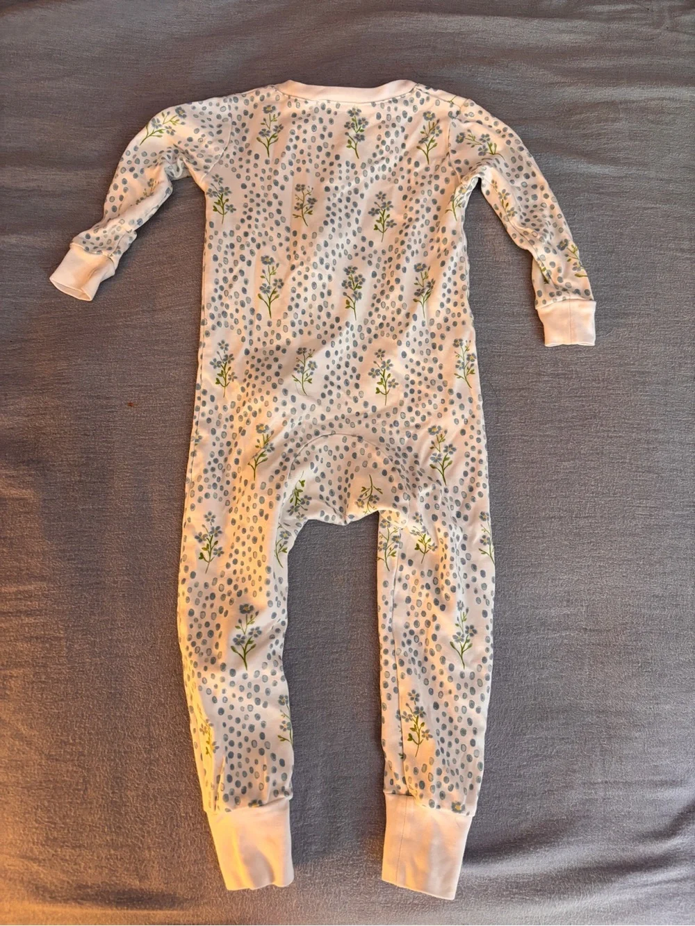 The Proper Peony pjs - White with blue and green floral print